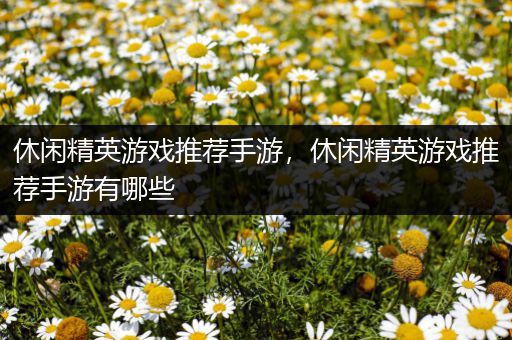休闲精英游戏推荐手游，休闲精英游戏推荐手游有哪些