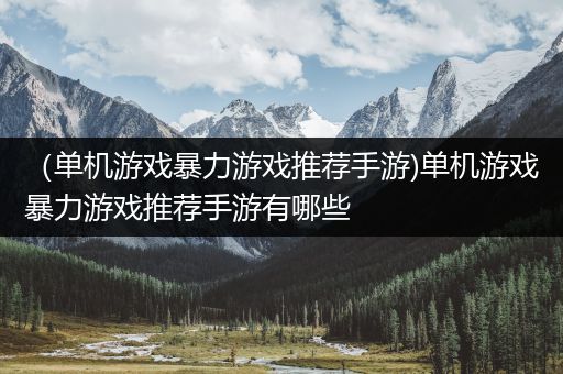 （单机游戏暴力游戏推荐手游)单机游戏暴力游戏推荐手游有哪些