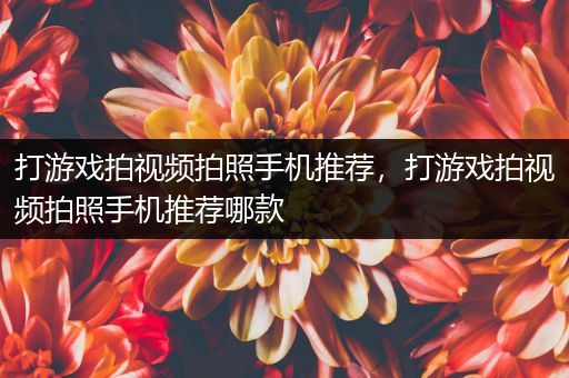 打游戏拍视频拍照手机推荐，打游戏拍视频拍照手机推荐哪款