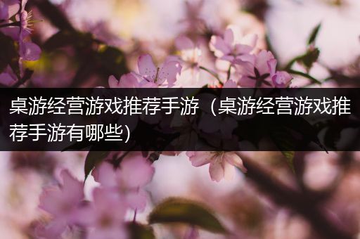 桌游经营游戏推荐手游（桌游经营游戏推荐手游有哪些）