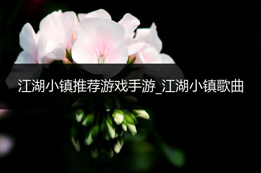 江湖小镇推荐游戏手游_江湖小镇歌曲