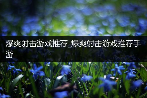 爆爽射击游戏推荐_爆爽射击游戏推荐手游