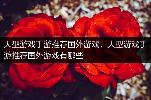 大型游戏手游推荐国外游戏，大型游戏手游推荐国外游戏有哪些