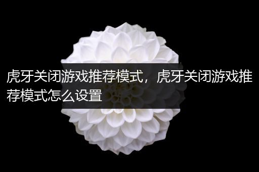 虎牙关闭游戏推荐模式，虎牙关闭游戏推荐模式怎么设置