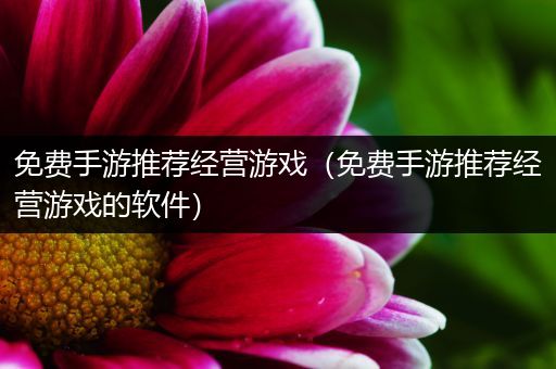 免费手游推荐经营游戏（免费手游推荐经营游戏的软件）