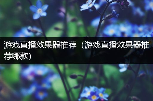 游戏直播效果器推荐（游戏直播效果器推荐哪款）