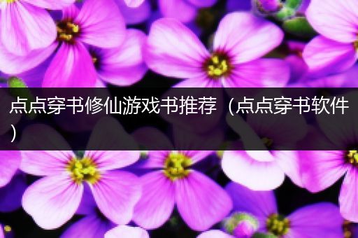 点点穿书修仙游戏书推荐（点点穿书软件）