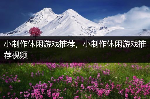 小制作休闲游戏推荐，小制作休闲游戏推荐视频