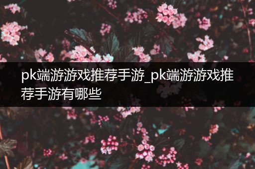pk端游游戏推荐手游_pk端游游戏推荐手游有哪些