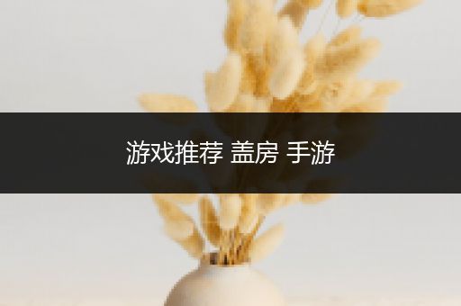 游戏推荐 盖房 手游