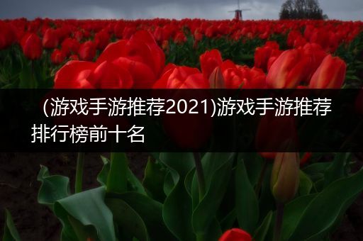 （游戏手游推荐2021)游戏手游推荐排行榜前十名
