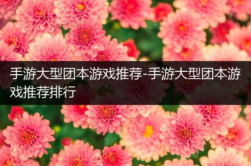 手游大型团本游戏推荐-手游大型团本游戏推荐排行