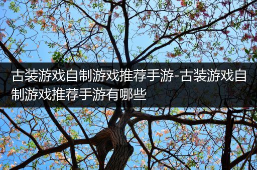 古装游戏自制游戏推荐手游-古装游戏自制游戏推荐手游有哪些