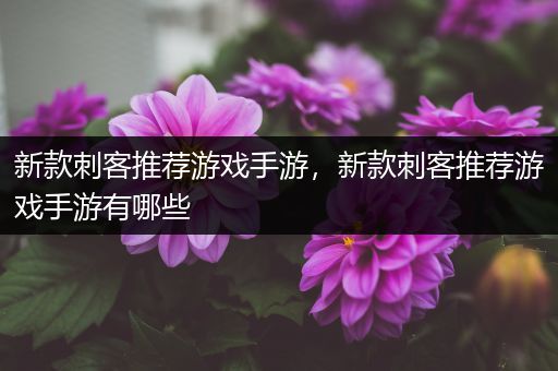 新款刺客推荐游戏手游，新款刺客推荐游戏手游有哪些