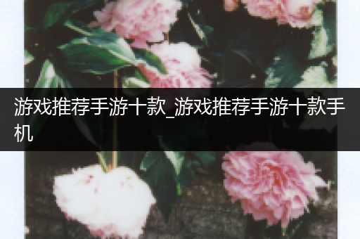 游戏推荐手游十款_游戏推荐手游十款手机
