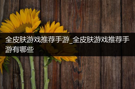 全皮肤游戏推荐手游_全皮肤游戏推荐手游有哪些