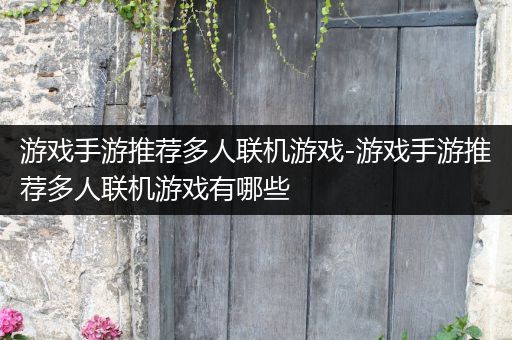 游戏手游推荐多人联机游戏-游戏手游推荐多人联机游戏有哪些