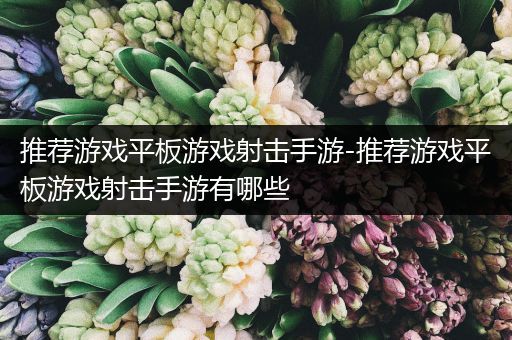 推荐游戏平板游戏射击手游-推荐游戏平板游戏射击手游有哪些