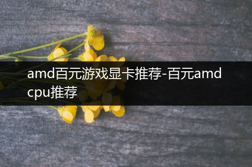 amd百元游戏显卡推荐-百元amd cpu推荐
