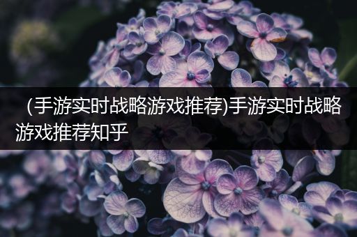 （手游实时战略游戏推荐)手游实时战略游戏推荐知乎