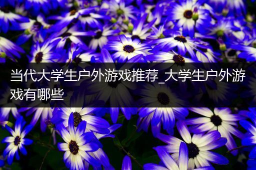 当代大学生户外游戏推荐_大学生户外游戏有哪些