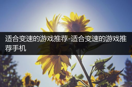 适合变速的游戏推荐-适合变速的游戏推荐手机