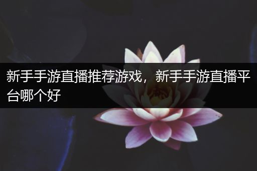 新手手游直播推荐游戏，新手手游直播平台哪个好