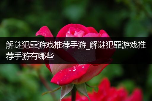 解谜犯罪游戏推荐手游_解谜犯罪游戏推荐手游有哪些