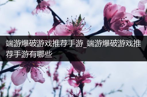 端游爆破游戏推荐手游_端游爆破游戏推荐手游有哪些