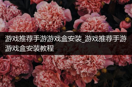 游戏推荐手游游戏盒安装_游戏推荐手游游戏盒安装教程