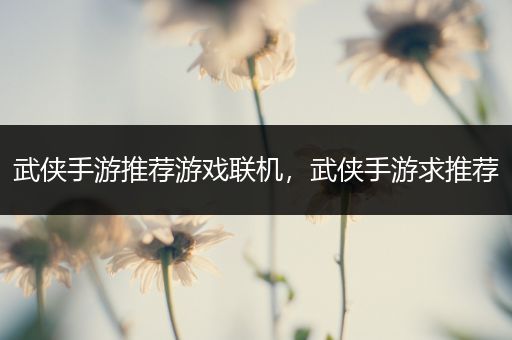 武侠手游推荐游戏联机，武侠手游求推荐