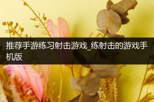 推荐手游练习射击游戏_练射击的游戏手机版