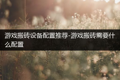 游戏搬砖设备配置推荐-游戏搬砖需要什么配置