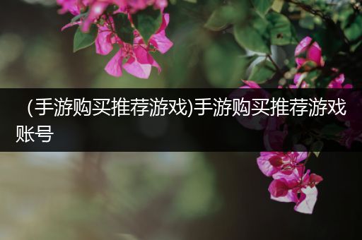 （手游购买推荐游戏)手游购买推荐游戏账号