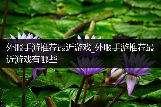 外服手游推荐最近游戏_外服手游推荐最近游戏有哪些