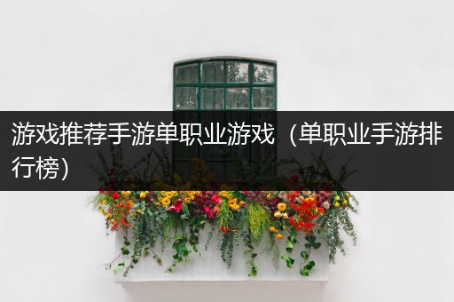 游戏推荐手游单职业游戏（单职业手游排行榜）