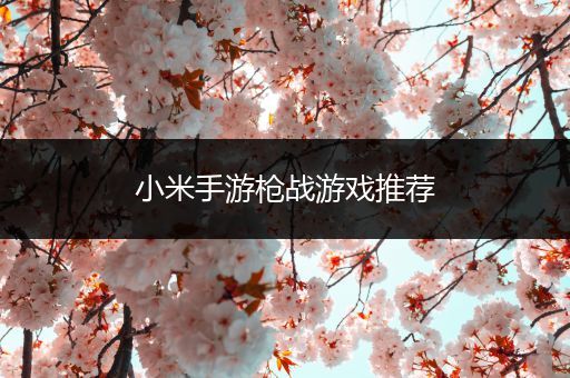 小米手游枪战游戏推荐