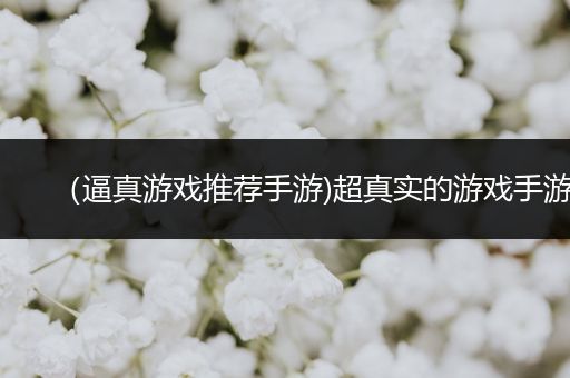 （逼真游戏推荐手游)超真实的游戏手游