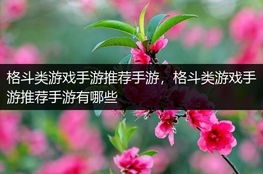 格斗类游戏手游推荐手游，格斗类游戏手游推荐手游有哪些