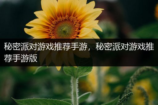 秘密派对游戏推荐手游，秘密派对游戏推荐手游版