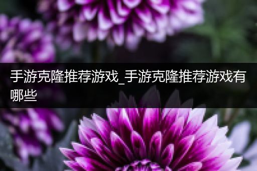 手游克隆推荐游戏_手游克隆推荐游戏有哪些