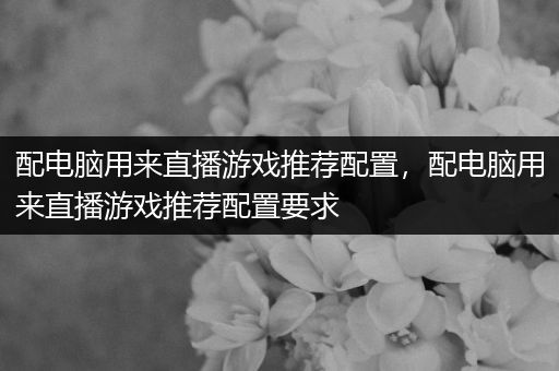 配电脑用来直播游戏推荐配置，配电脑用来直播游戏推荐配置要求
