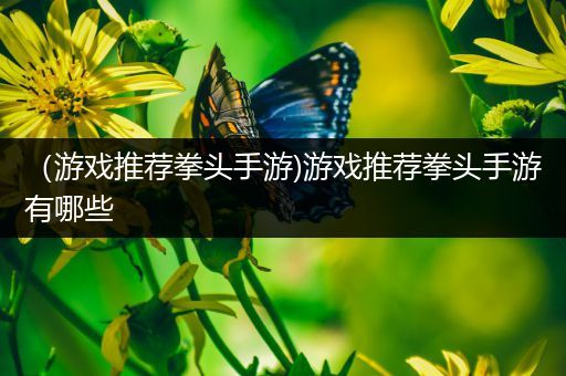 （游戏推荐拳头手游)游戏推荐拳头手游有哪些