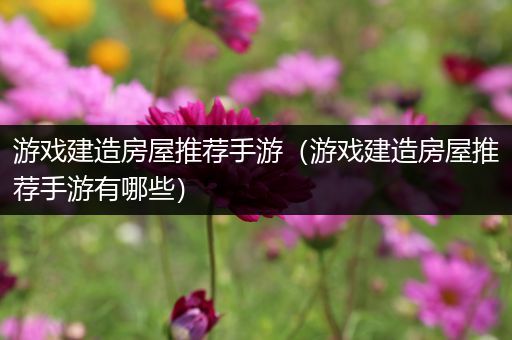游戏建造房屋推荐手游（游戏建造房屋推荐手游有哪些）