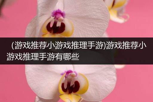 （游戏推荐小游戏推理手游)游戏推荐小游戏推理手游有哪些
