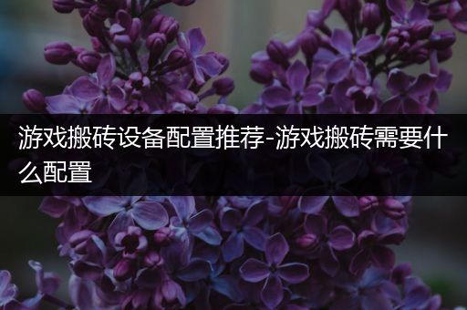 游戏搬砖设备配置推荐-游戏搬砖需要什么配置