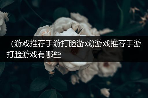 （游戏推荐手游打脸游戏)游戏推荐手游打脸游戏有哪些