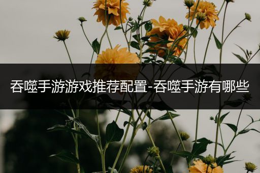 吞噬手游游戏推荐配置-吞噬手游有哪些