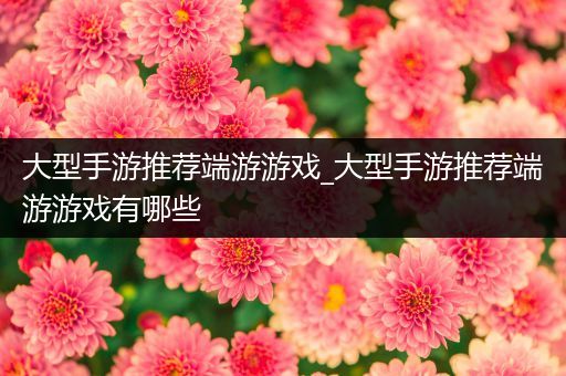 大型手游推荐端游游戏_大型手游推荐端游游戏有哪些