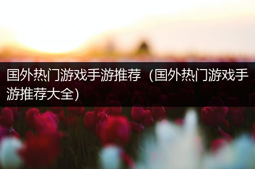 国外热门游戏手游推荐（国外热门游戏手游推荐大全）